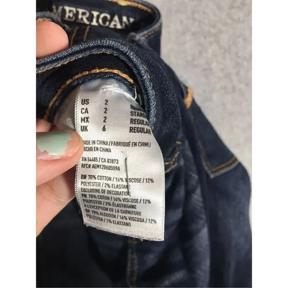 Womens American Eagle Jeans Dark Wash Skinny Casual Trendy - Picture 6 of 6